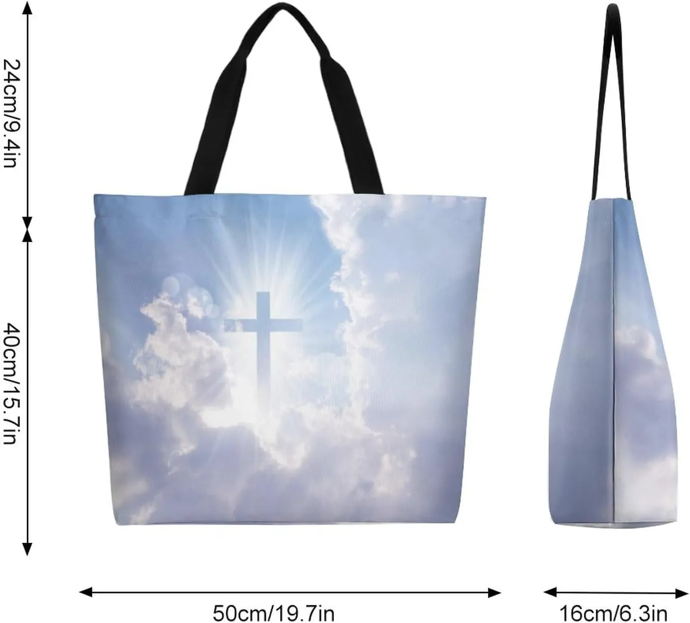 Canvas Tote Bag - Large Women's Casual Shoulder Handbag - Reusable Beach & Shopping Grocery Bag for Outdoors