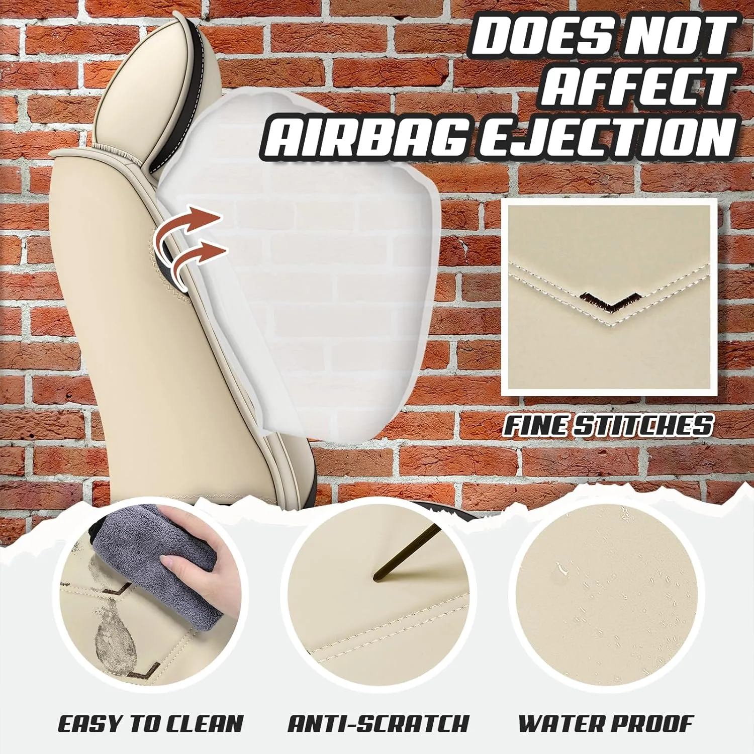 Car Seat Covers for Acura Integra 2023-2025, Premium Nappa Leather Car Seat Cover, Stylish Sport Seat Covers， Automobile Seat Cover Sets.(Luxury 5 Seats/Beige)