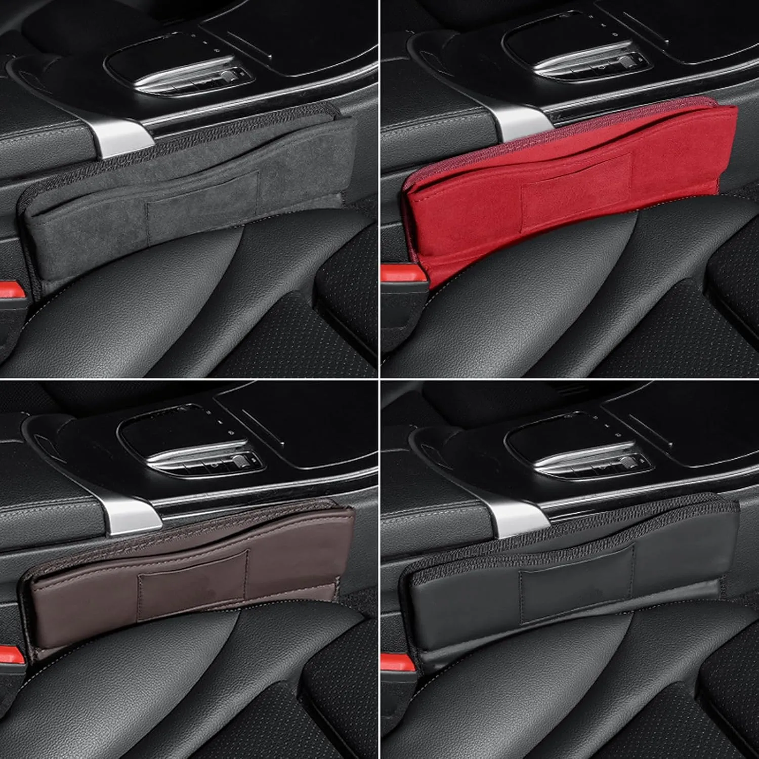 Car Seat Gap Filler Organizer for Peugeot RCZ 2010 2011 2012 2013, Car Seat Crevice Storage Box Car Accessories,Brown