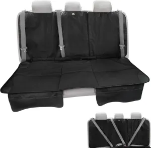 Car Seat Protector, Under Child Car Seats Cover | Waterproof, 3 Functional Rear Belts, Baby Carseat Cushion, Covers Fabric and Leather Seats | 4Pockets Non-Slip Thick Padding