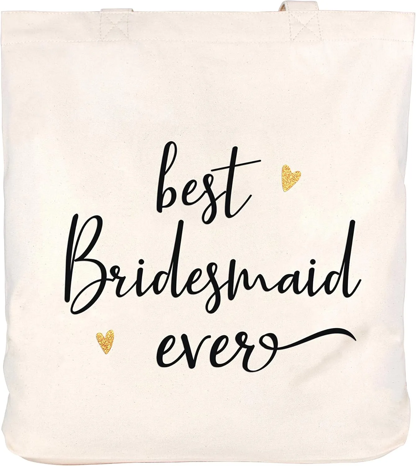 CARAKNOTS Women Best Bridesmaid Bag Wedding Bridal Shower Gifts Canvas Tote Bag Cotton