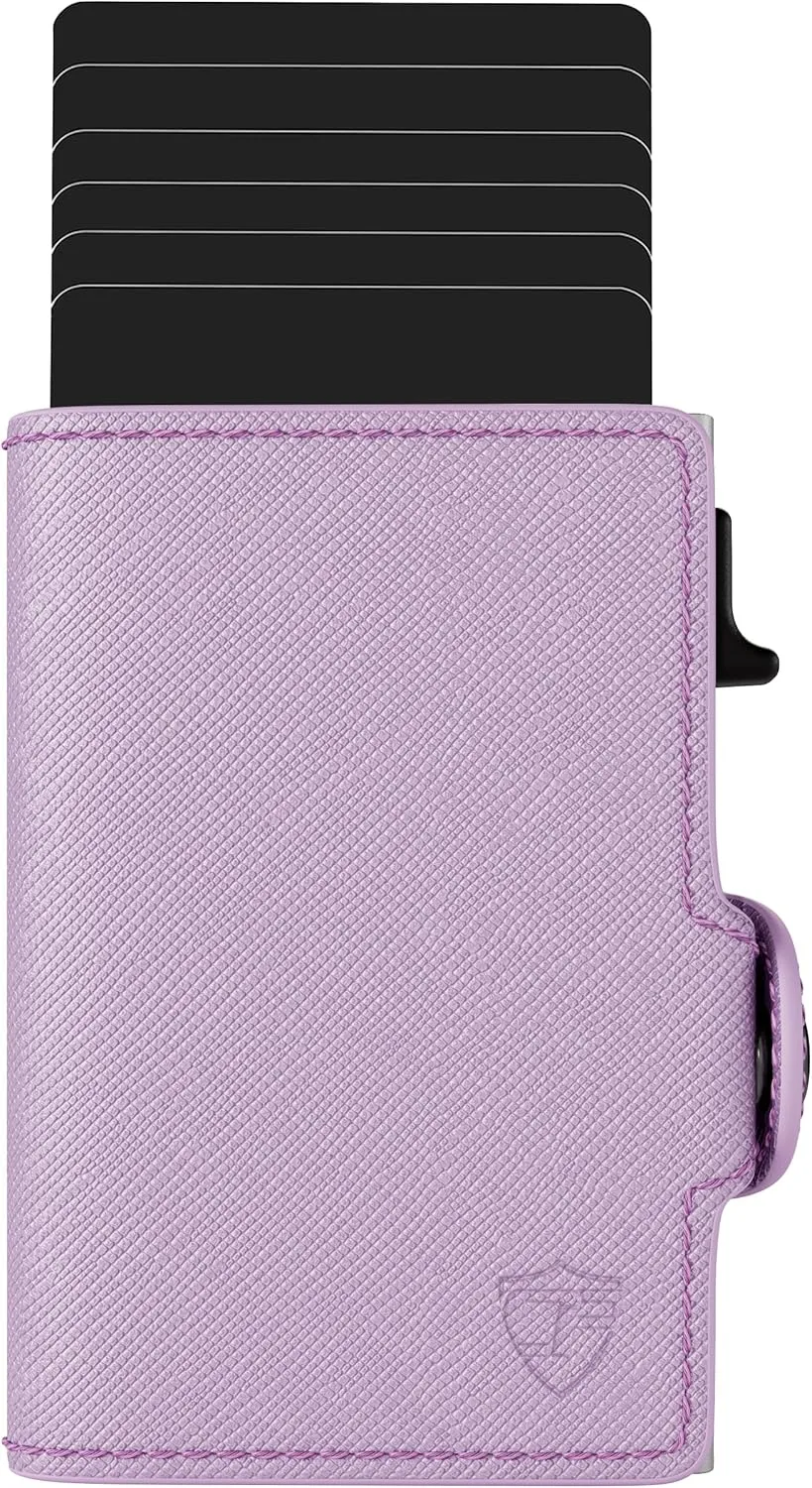 Card Blocr Small Womens Wallet, Travel Wallet Anti Theft RFID Blocking Credit Card Holder, Wallet Women in Light Pink PU Saffiano Leather