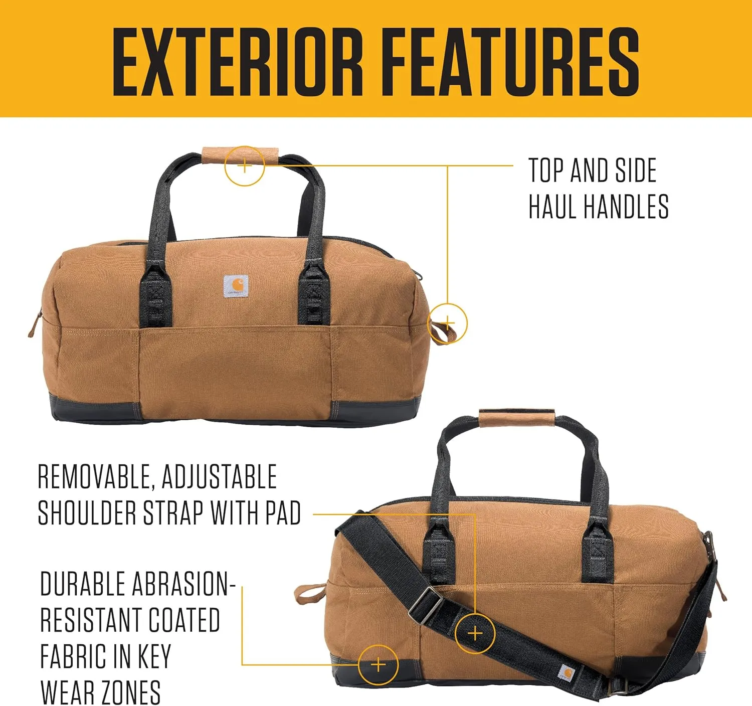 Carhartt Classic Duffels, Heavy-Duty Bag for Jobsite, Gym and Travel