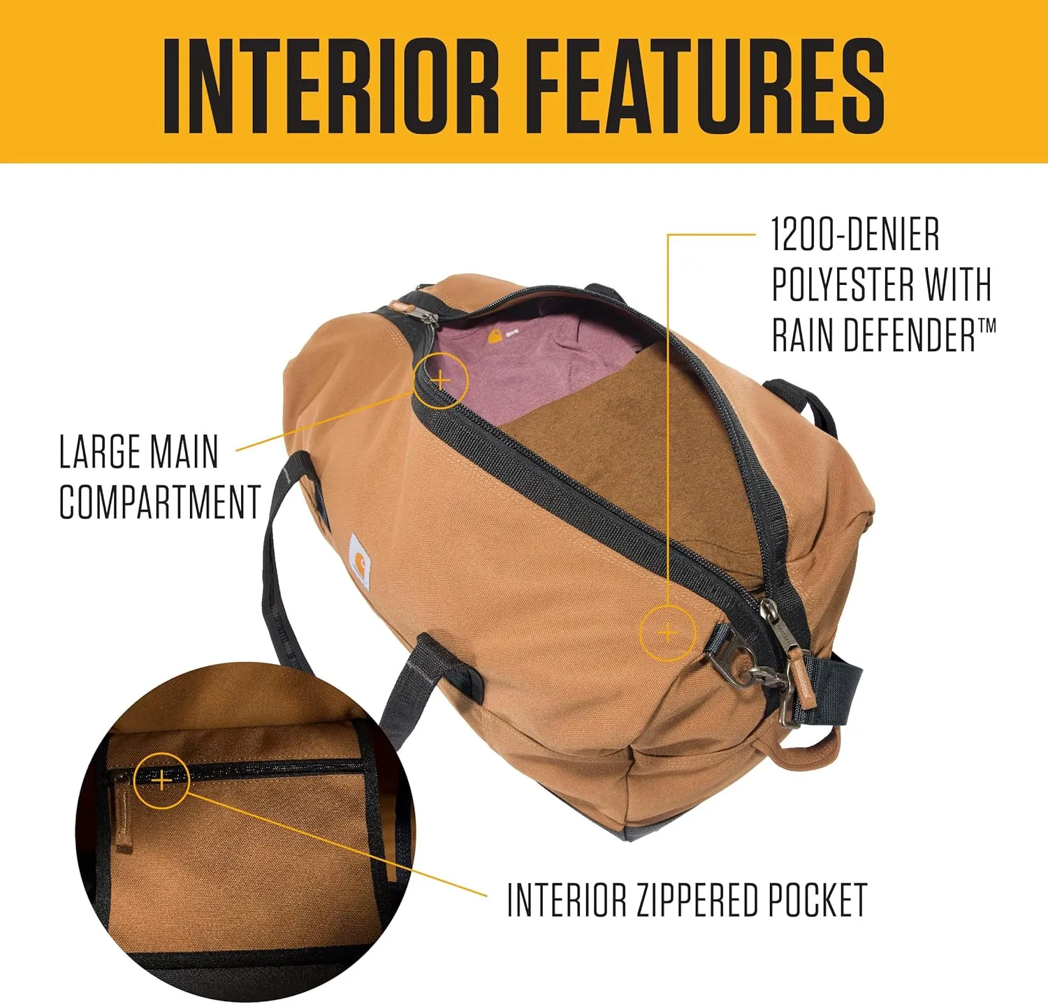 Carhartt Classic Duffels, Heavy-Duty Bag for Jobsite, Gym and Travel