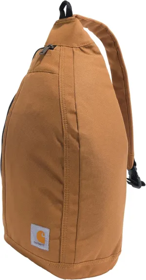 Carhartt Durable Sling Bag, Side Release Buckle, Tablet Sleeve and Adjustable Strap, Crossbody Backpack Brown, One Size