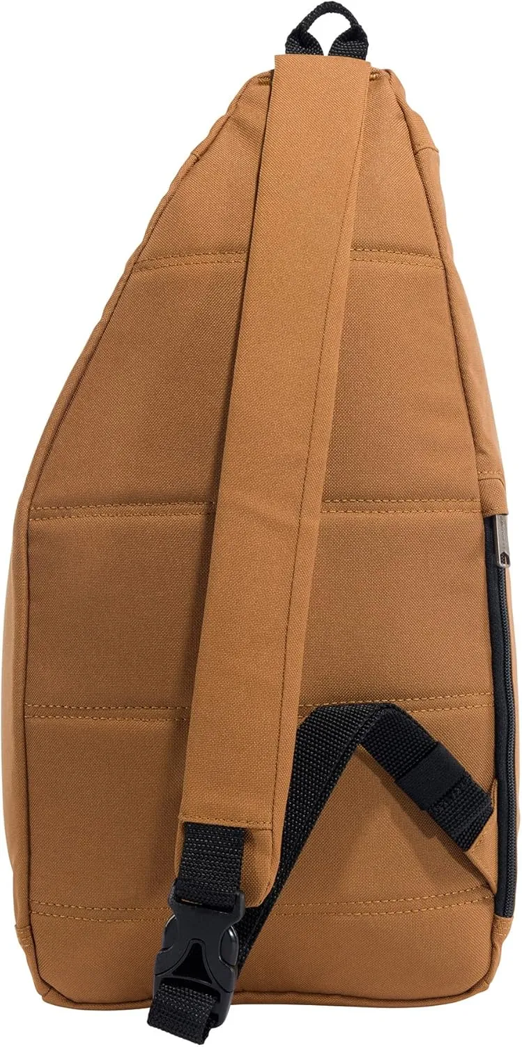 Carhartt Mono Sling Backpack, Unisex Crossbody Bag for Travel and Hiking, Carhartt Brown
