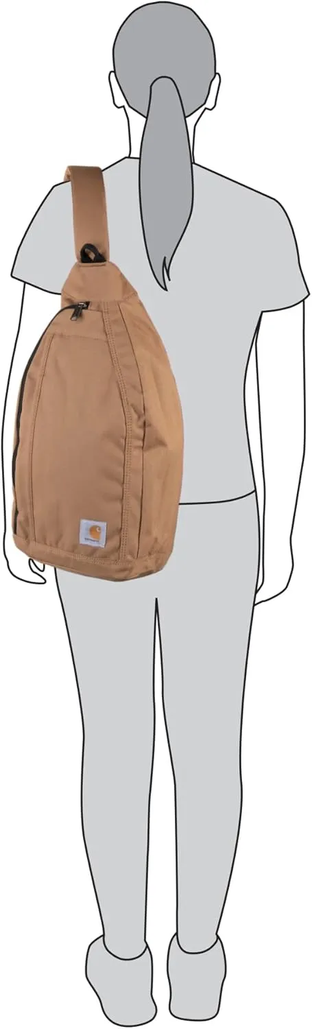 Carhartt Mono Sling Backpack, Unisex Crossbody Bag for Travel and Hiking, Carhartt Brown