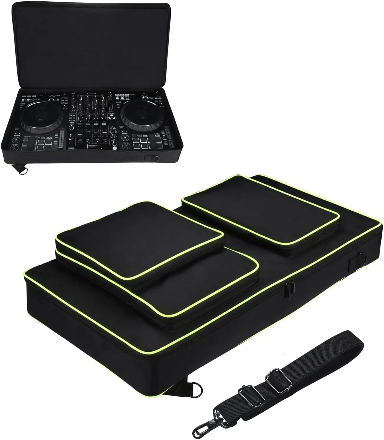 Carrying Case for Pioneer DJ DDJ-FLX10, Soft Travel Bag Compatible with DDJ 1000, 1000SRT, DDJ FLX10 DJ Controller - Protective Case with Adjustable Shoulder Strap
