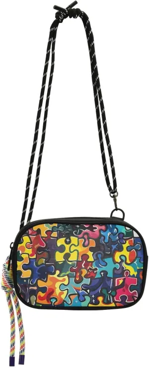 Cartoon Color Puzzle Side Bag Crossbody Mens Trendy with Credit Card Slots Casual Phone Chest Bag Have a meal carteras para mujer elegantes