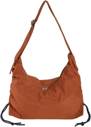 Casual Nylon Shoulder Bag for Women Large Canvas Dumpling Crossbody Tote Bag Handbag Top Handle Purse with Drawsrting