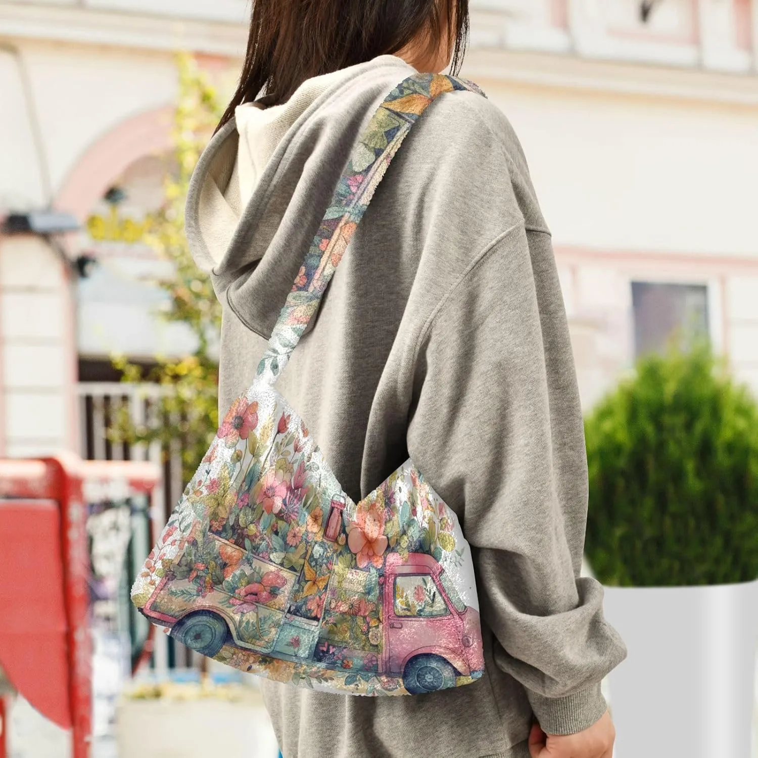 Cat on Red Crab Floating Womens Shoulder Bag, Lady Shoulder Handbag, Shoulder Tote Bag for Women