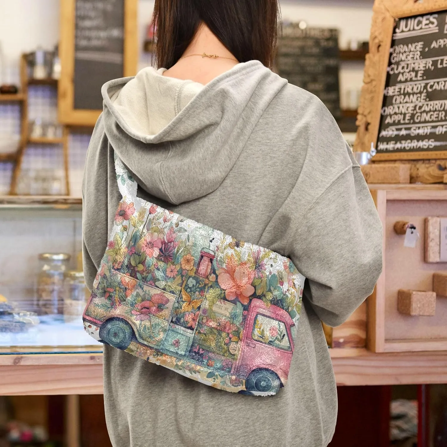 Cat on Red Crab Floating Womens Shoulder Bag, Lady Shoulder Handbag, Shoulder Tote Bag for Women