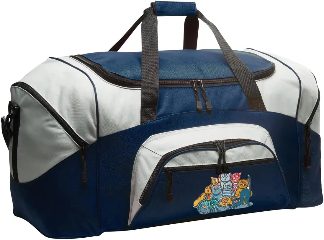 Cats Duffel Bag LARGE Cat Suitcase or Gym Bag for Men Ladies Him or Her!
