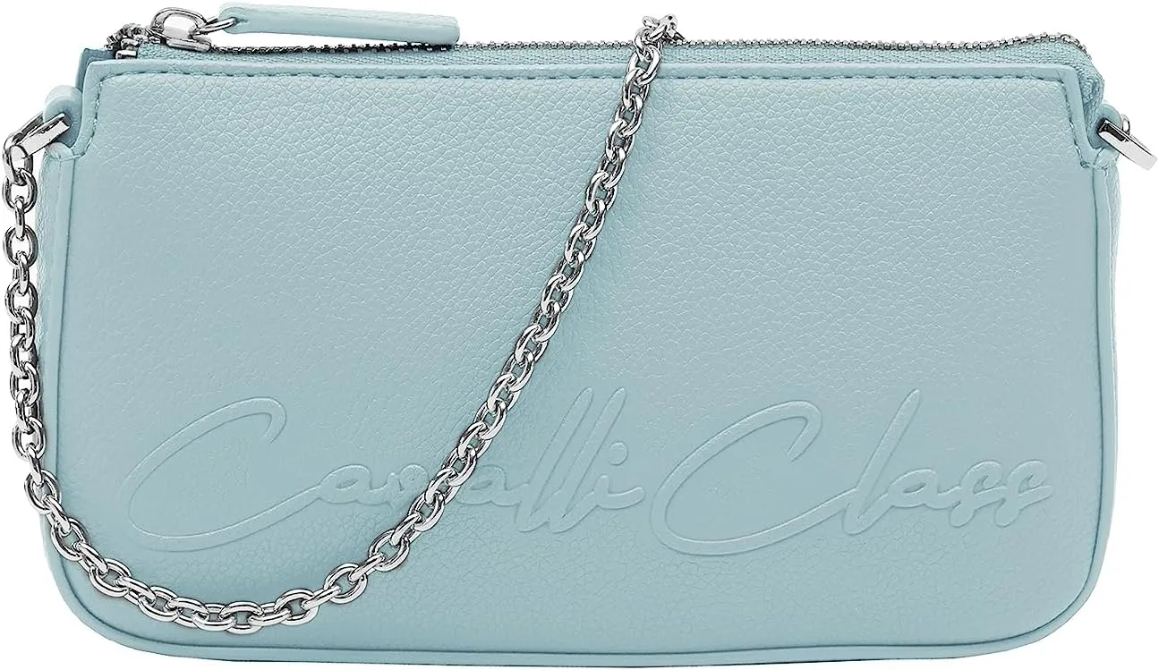 Cavalli Class BARI Light Blue Small Clutch Shoulder Bag for womens