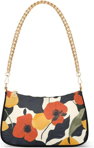 CEBUGI Crossbody Bags for Women Shoulder Purse Flower Pattern Handbags Stylish Clutch Purse with Chain Strap