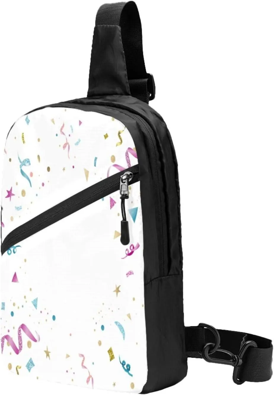 Celebratory Sling Bag for Men Women, Small Crossbody Sling Backpack Shoulder Chest Bag, Anti Theft Travel Hiking Sports