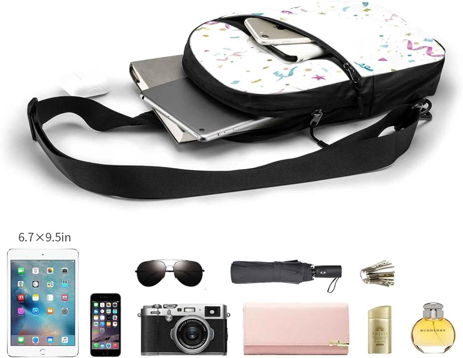Celebratory Sling Bag for Men Women, Small Crossbody Sling Backpack Shoulder Chest Bag, Anti Theft Travel Hiking Sports