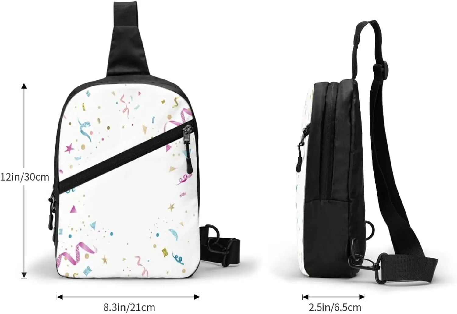 Celebratory Sling Bag for Men Women, Small Crossbody Sling Backpack Shoulder Chest Bag, Anti Theft Travel Hiking Sports