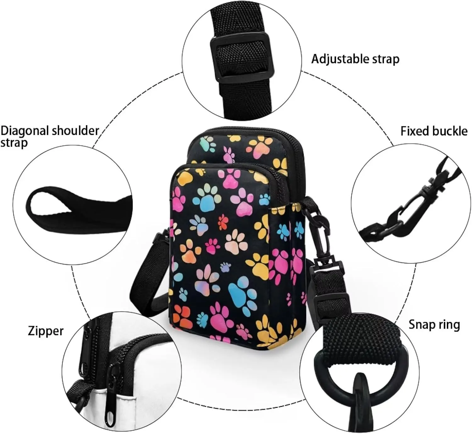 Cell Phone Purse Small Crossbody Wallet Phone Bag with Shoulder Strap Mini Messenger Bag