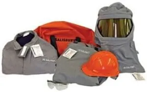 Cementex CL4K-XL2 Arc Flash Rated Task Wear Duffel Bag Kit with FR Treated Cotton Coat and Overalls and Class 2 Gloves, Rating: 40 Calories, Color: Navy, Size: X-Large