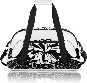 Cheer Theme Small Gym Bag 18 inch Carry On Duffel Bag for Weekender Travel Sports Workout Yoga Gymnastics Dance Ballet