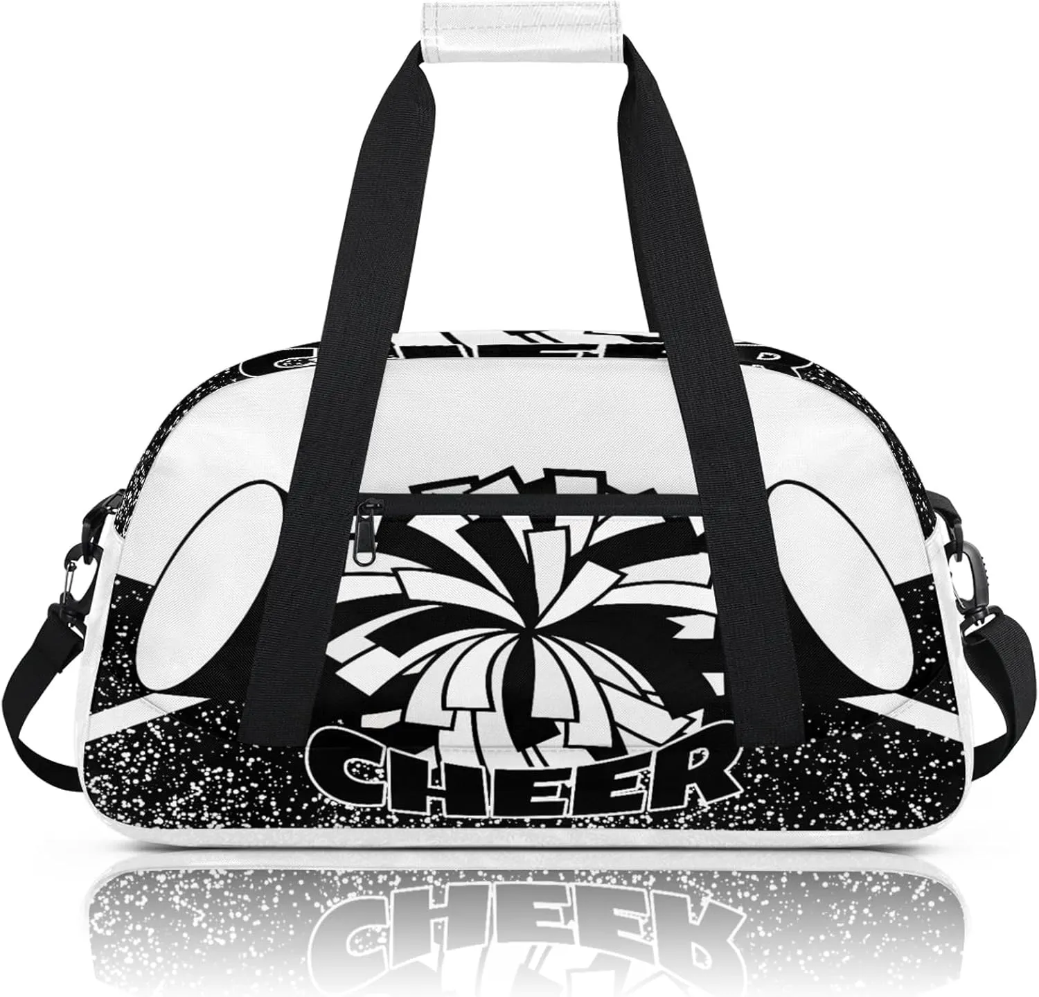 Cheer Theme Small Gym Bag 18 inch Carry On Duffel Bag for Weekender Travel Sports Workout Yoga Gymnastics Dance Ballet