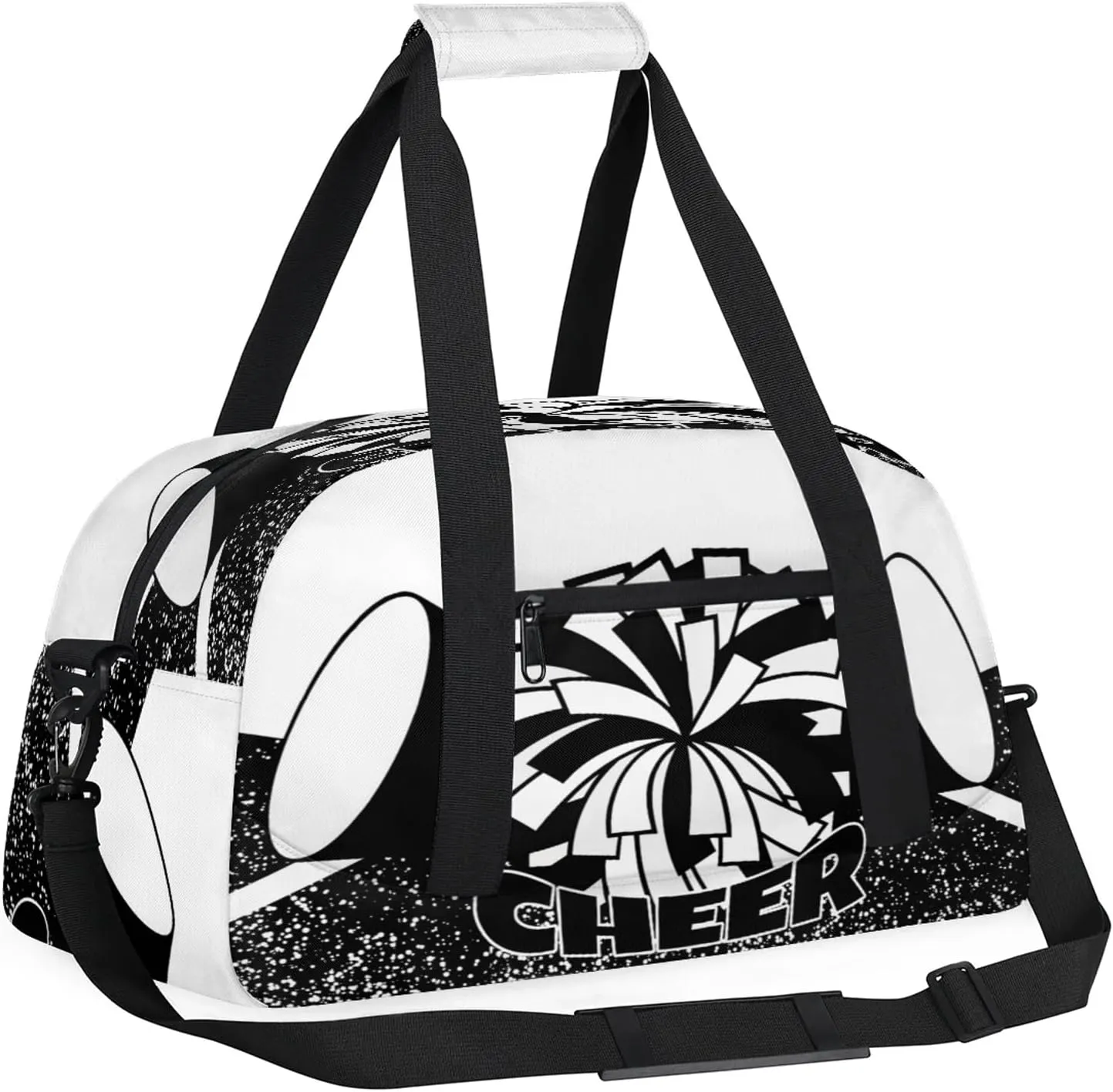 Cheer Theme Small Gym Bag 18 inch Carry On Duffel Bag for Weekender Travel Sports Workout Yoga Gymnastics Dance Ballet