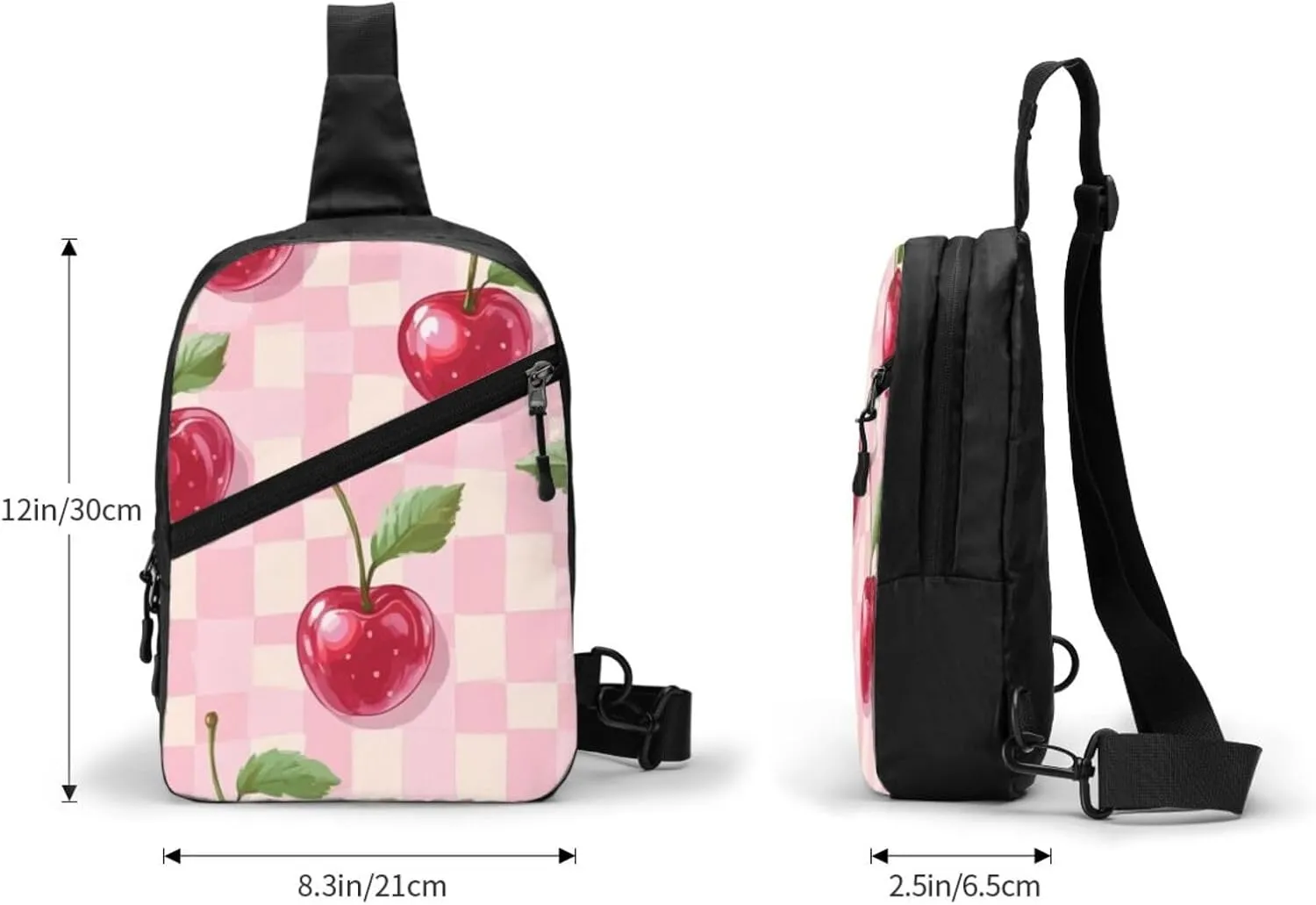 Cherries Print Crossbody Bags For Women, Sling Bag For Men, Hiking Backpack Lightweight For Casual Outdoor Travel