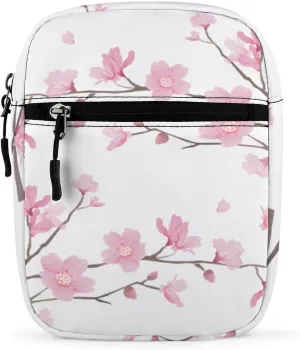 Cherry Blossom Pattern Crossbody Bag Small Shoulder Bag Waterproof, Lightweight And Convenient