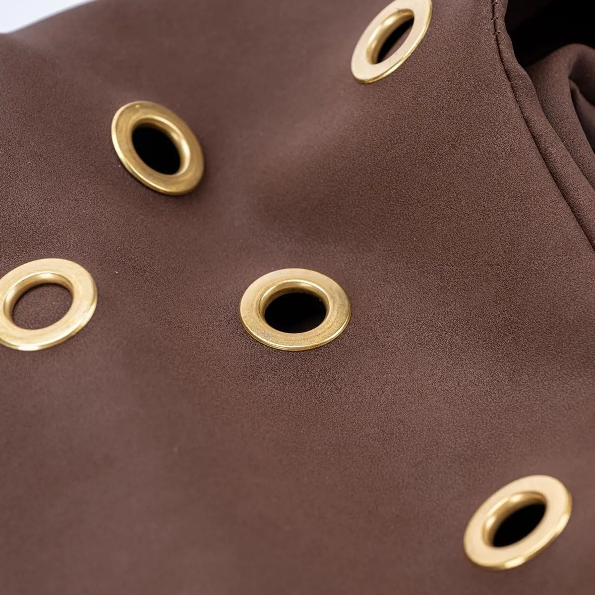Chic Rivet Studded Suede Crescent Shoulder Bags for Women Small Underarm Handbag Satchels Party Clutch