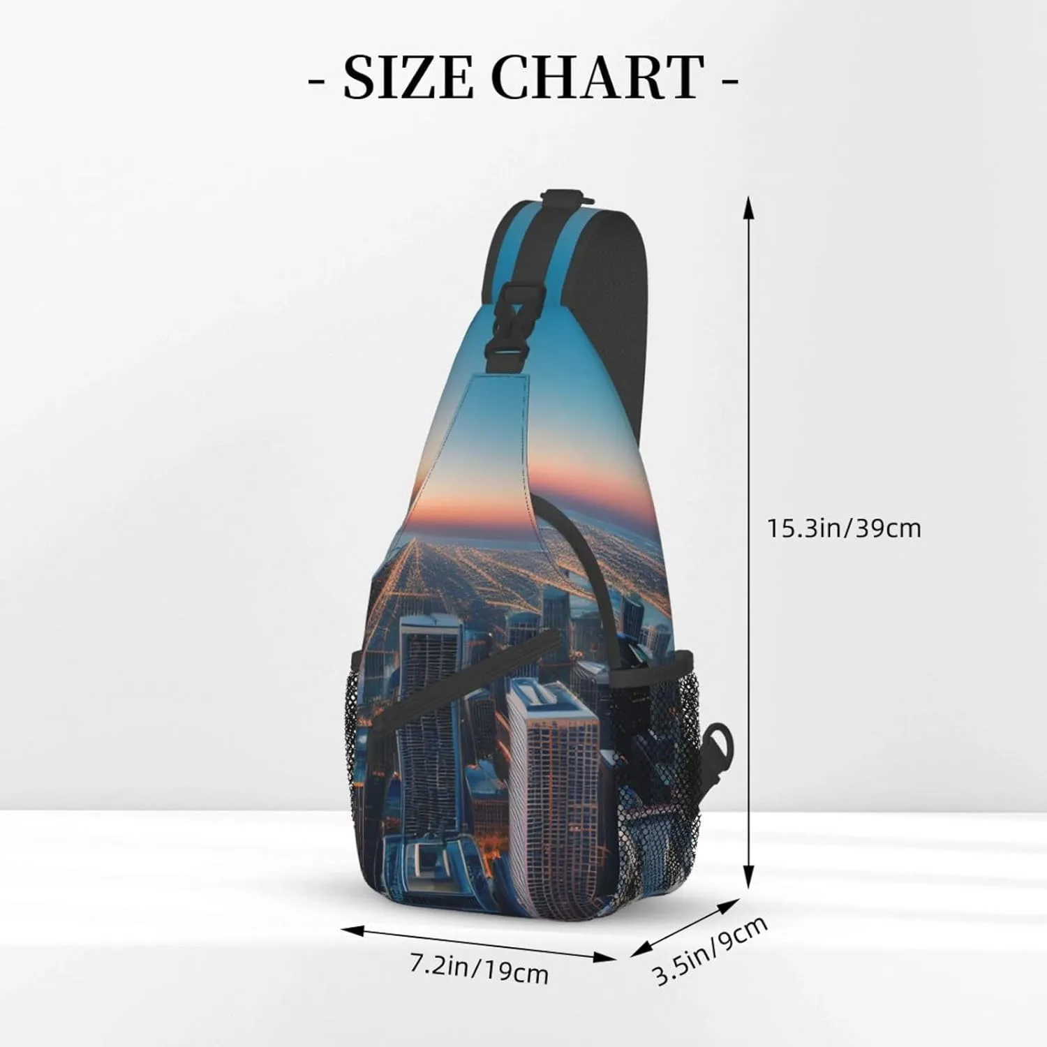 Chicago Illinois Usa 1 Print Sling Backpack, Sling Bag, Crossbody Chest Bag Daypack, for Hiking Travel