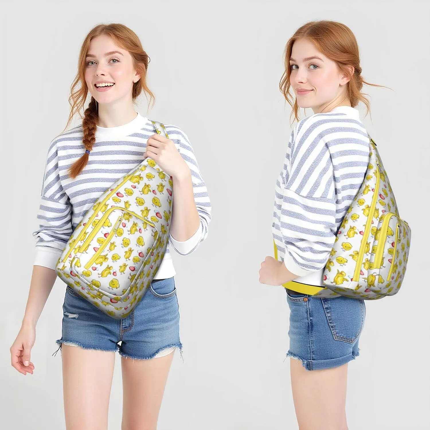 Chick Wallpaper Crossbody Bag Daypack for Women Men Lightweight Waterproof Sling Bag Backpack Hiking Cycling