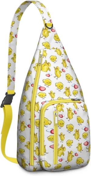 Chick Wallpaper Crossbody Bag Daypack for Women Men Lightweight Waterproof Sling Bag Backpack Hiking Cycling
