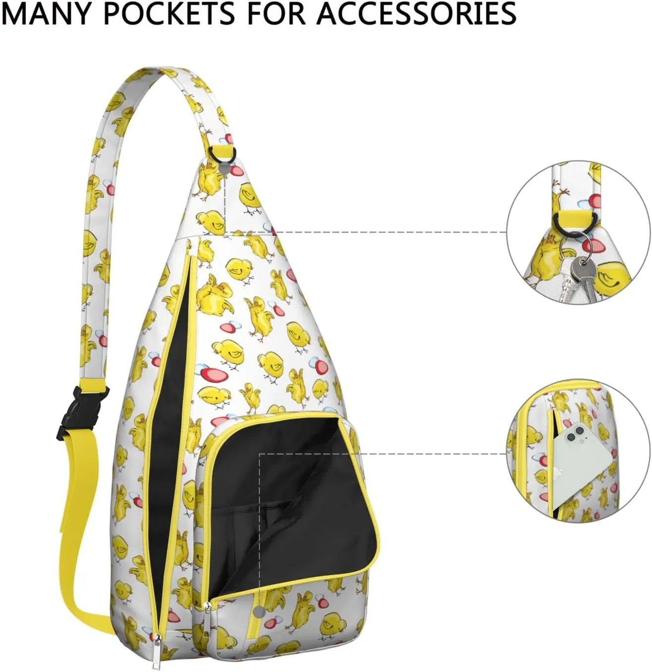 Chick Wallpaper Crossbody Bag Daypack for Women Men Lightweight Waterproof Sling Bag Backpack Hiking Cycling