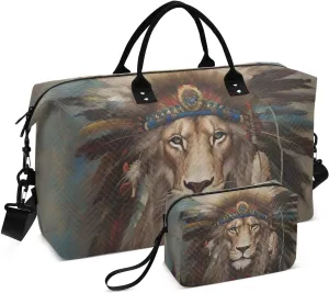 Chief Lion Duffel Bag for Travel Gym Sport, Weekender Travel Bags Carry on Overnight Bag
