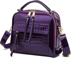 Chikencall Women Patent Leather Handbag and Purses PU Satchels Shoulder Bags Crossbody Bags