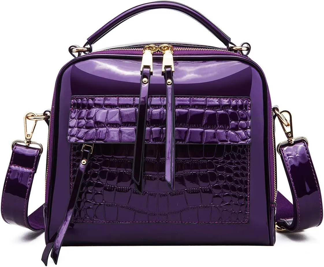 Chikencall Women Patent Leather Handbag and Purses PU Satchels Shoulder Bags Crossbody Bags