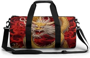 Chines Tradition Dragon Funny Gym Bag Travel Tote Bag Duffel Bag for Men Women Weekender Sports Vacation