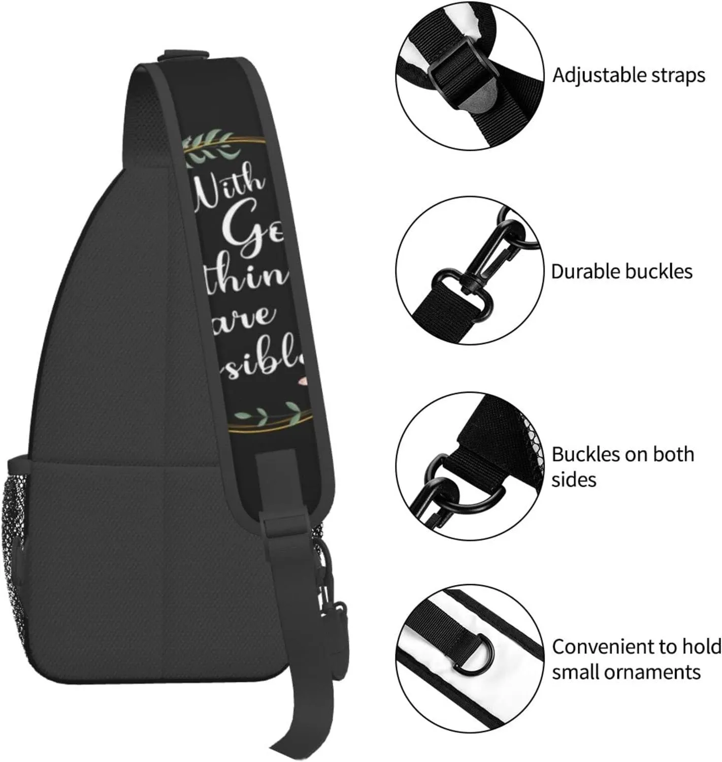 Christian Jesus Sling Bag for Men Women Shoulder Backpack Chest Bags Crossbody Daypack for Hiking Camping Outdoor Trip