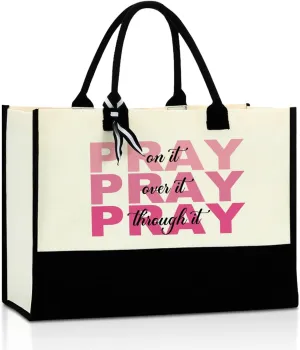 Christian Tote Bag, Motivational Religious Gifts for Women, Bible Faith Based Gifts for Christmas