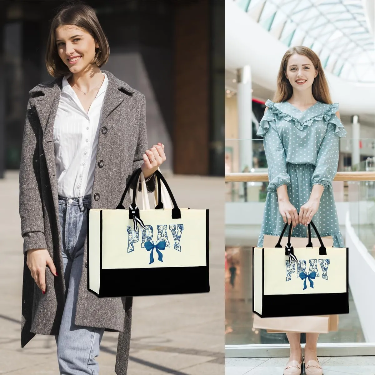 Christian Tote Bag, Motivational Religious Gifts for Women, Bible Faith Based Gifts for Christmas