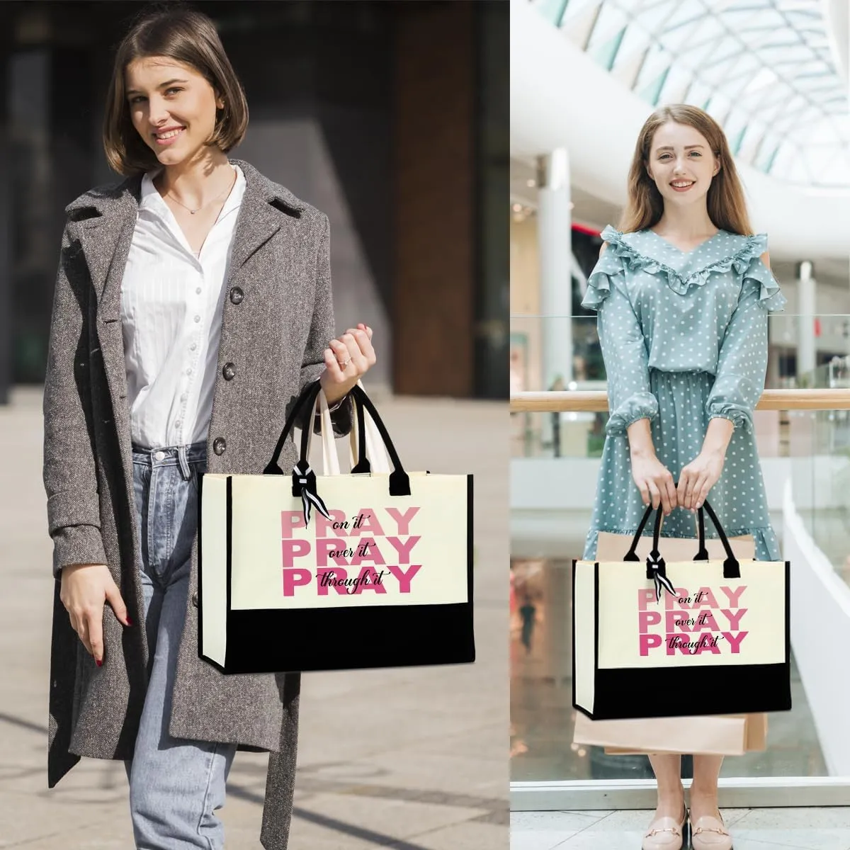 Christian Tote Bag, Motivational Religious Gifts for Women, Bible Faith Based Gifts for Christmas