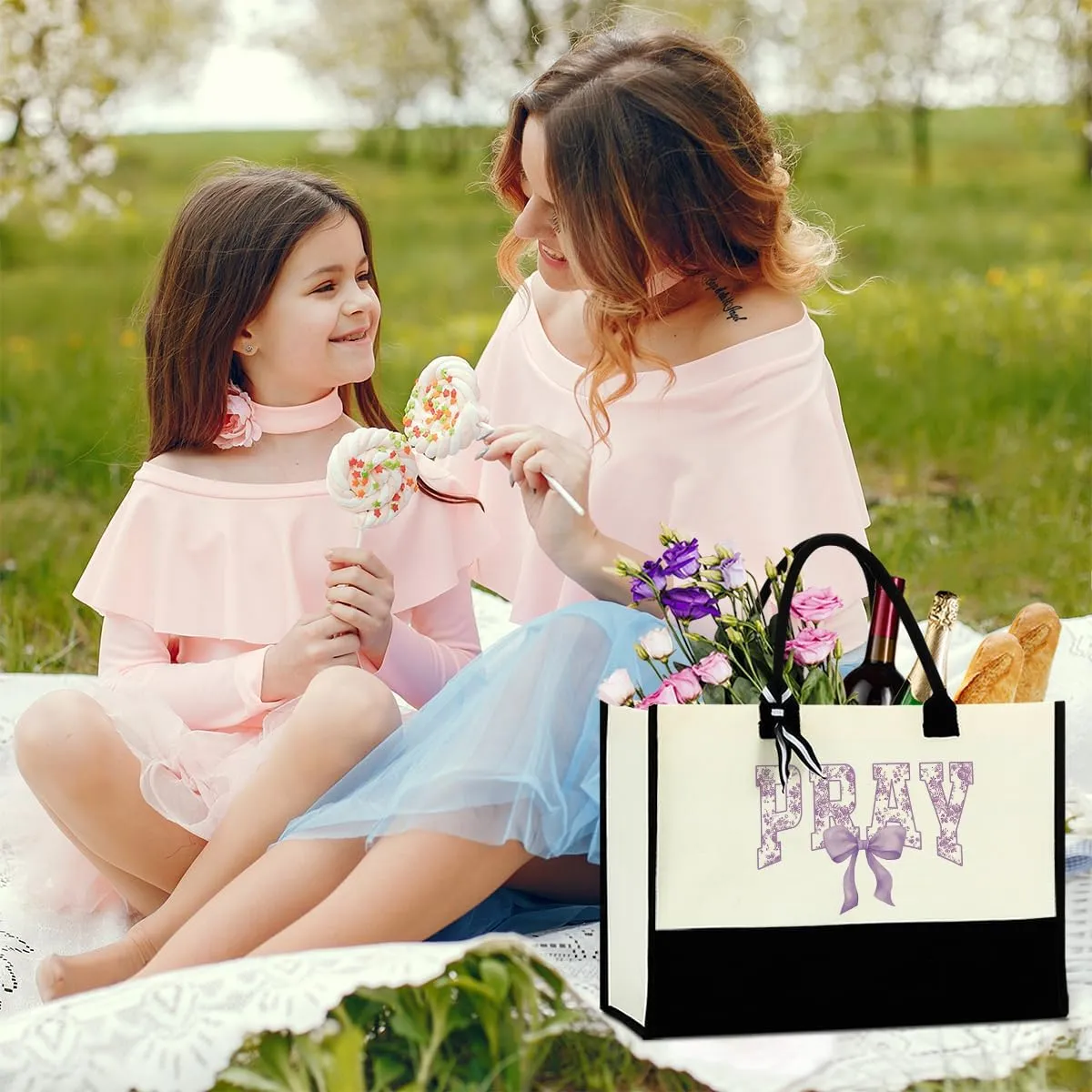 Christian Tote Bag, Motivational Religious Gifts for Women, Bible Faith Based Gifts for Christmas