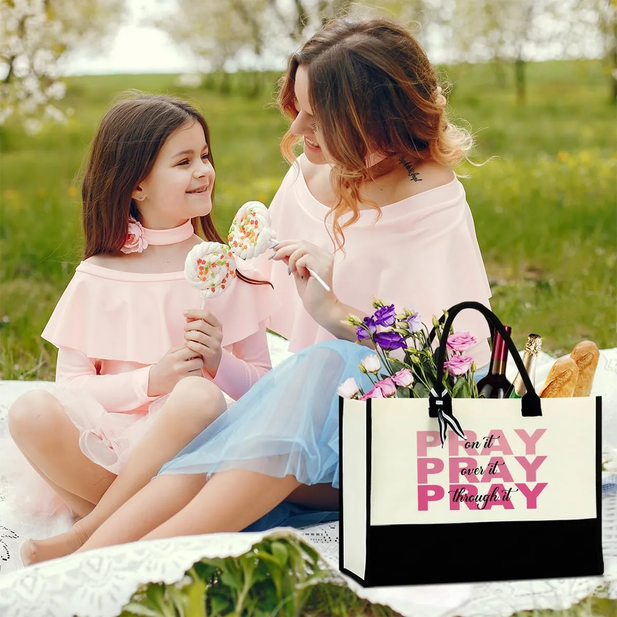 Christian Tote Bag, Motivational Religious Gifts for Women, Bible Faith Based Gifts for Christmas