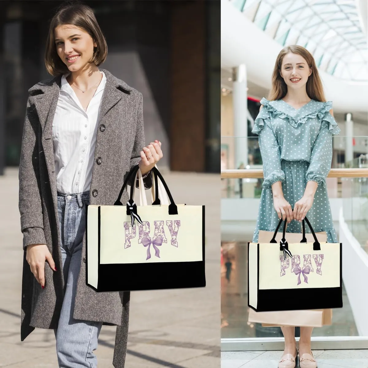Christian Tote Bag, Motivational Religious Gifts for Women, Bible Faith Based Gifts for Christmas