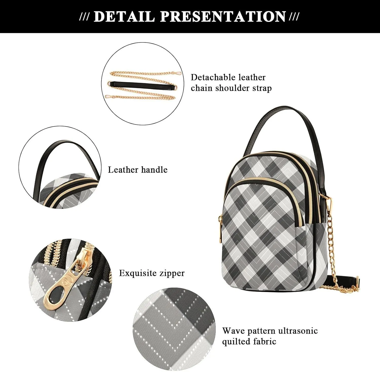 Christmas Snowflakes and Butterflies Shoulder Bag, Trendy Crossbody Purses Small Shoulder Bag