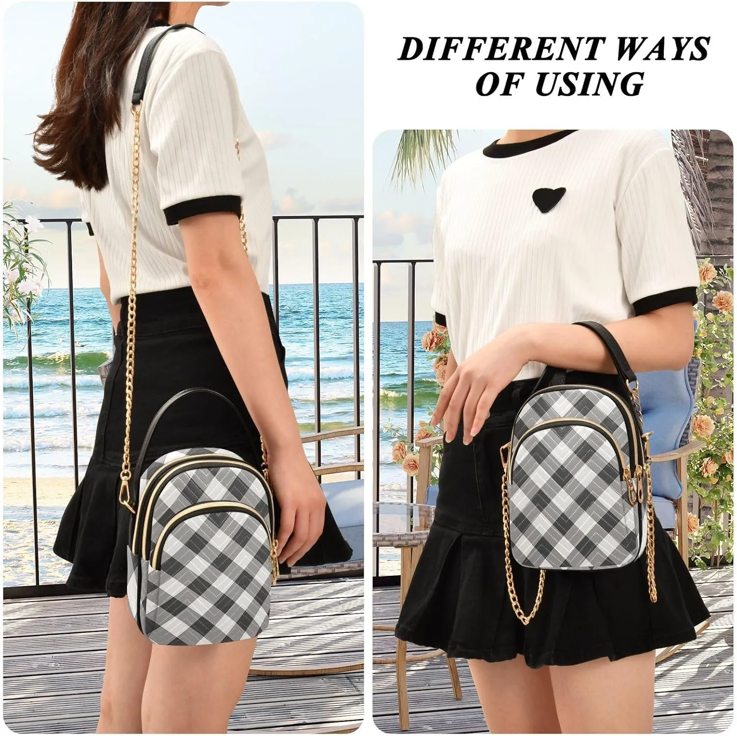 Christmas Snowflakes and Butterflies Shoulder Bag, Trendy Crossbody Purses Small Shoulder Bag