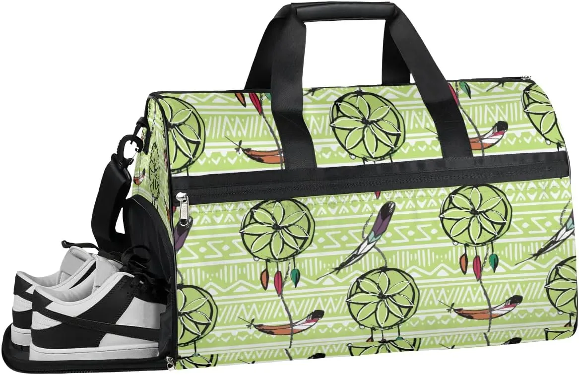 Classic Dream Catcher Design Gym Bag for Women Duffle with Shoes Compartment Men Weekender Duffel Bags for Travel Sports Swimming Overnight Dance