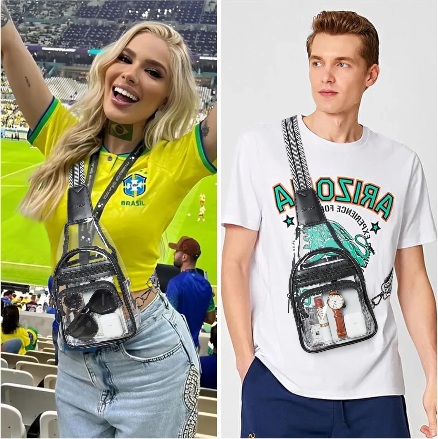 Clear Bag for Stadium Events Approved Clear Purses for Women Crossbody Transparent Bag Stadium Bags for Concert Sport