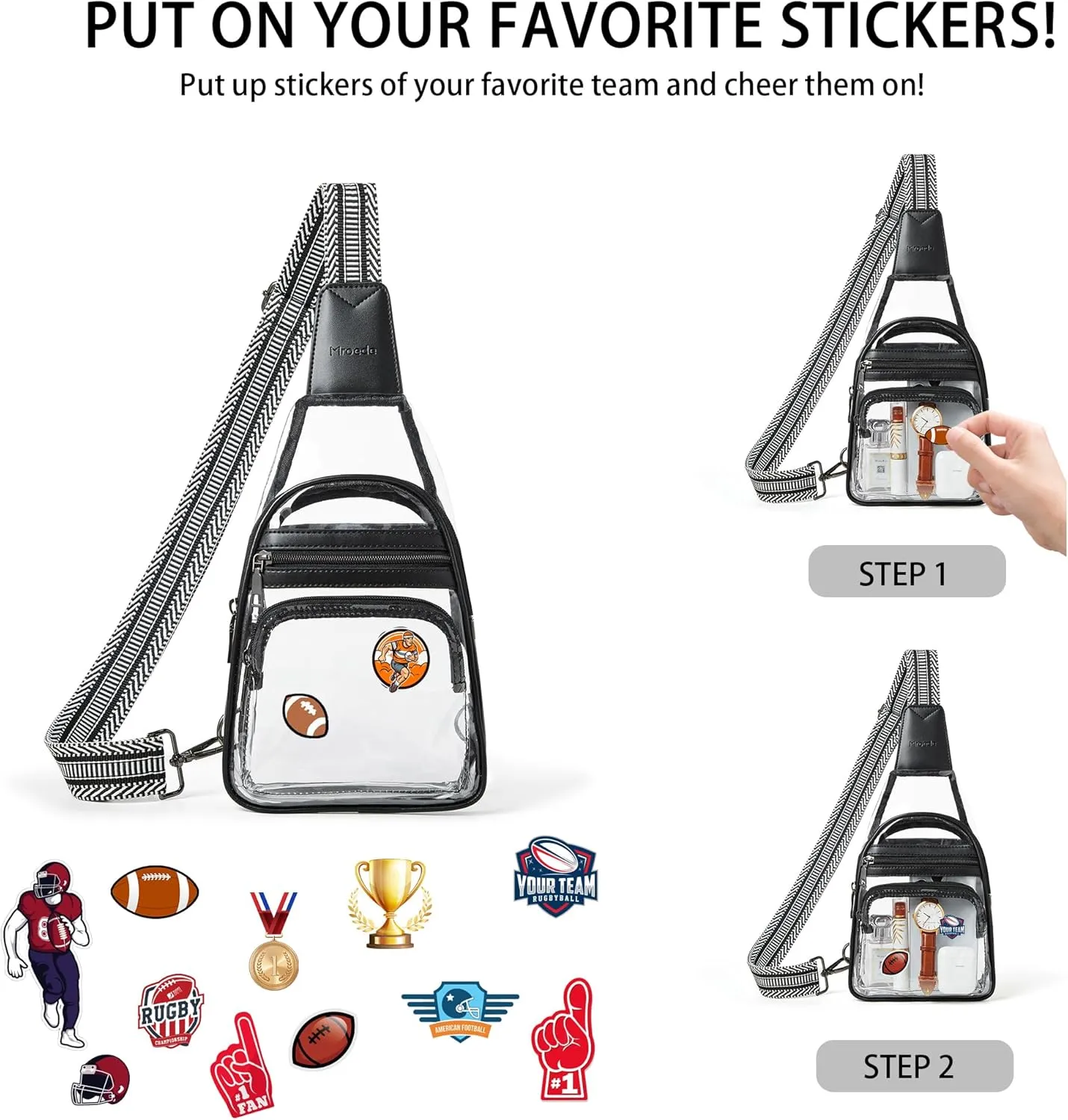 Clear Bag for Stadium Events Approved Clear Purses for Women Crossbody Transparent Bag Stadium Bags for Concert Sport